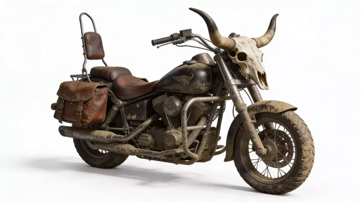 Longhorn Desert Nomad Motorcycle 3d Low-poly 3D model