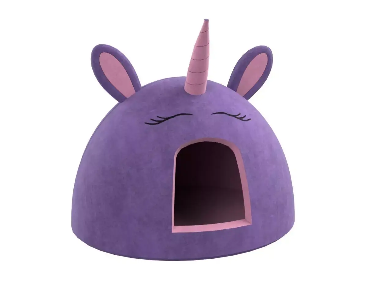 Unicorn Meow Hut Cat Hut Cat Tent Cozy Purple 3D model