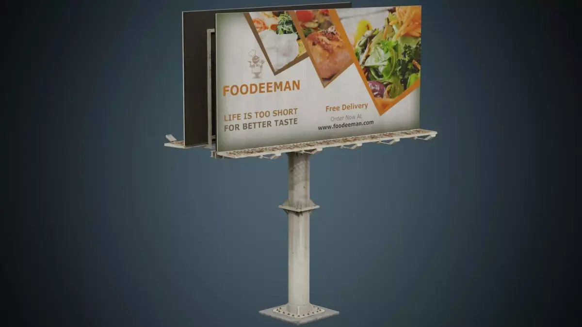Billboard 3C Low-poly 3D model