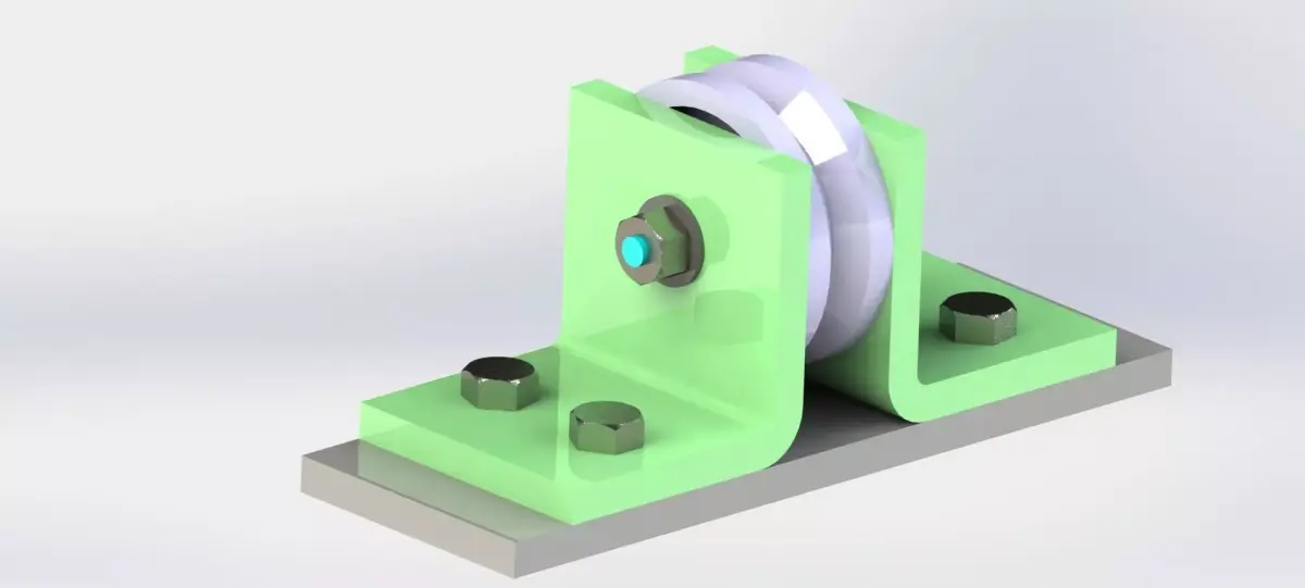 Pulley Support Low-poly 3D model