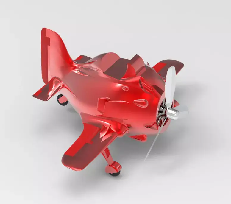 Cute assembled airplane 3D print model