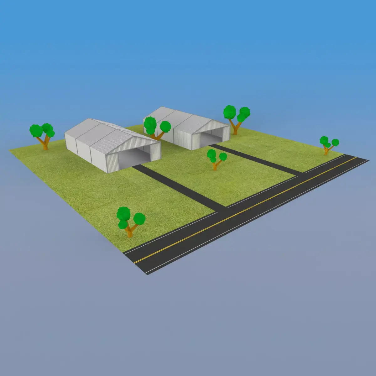 German Hangar 3D model