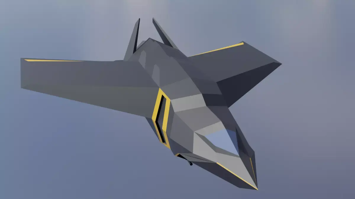 Low poly space fighter Low-poly 3D model 3D model