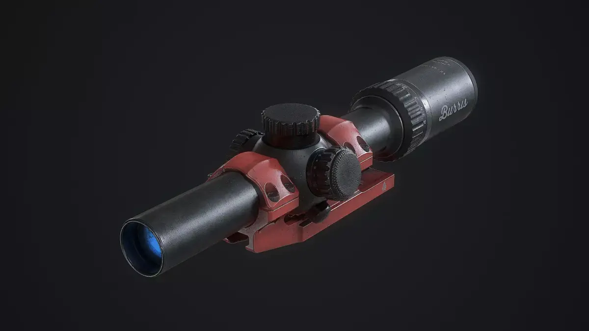 Sniper Scope Burris M-Tac 1-4X24  Low-poly 3D model