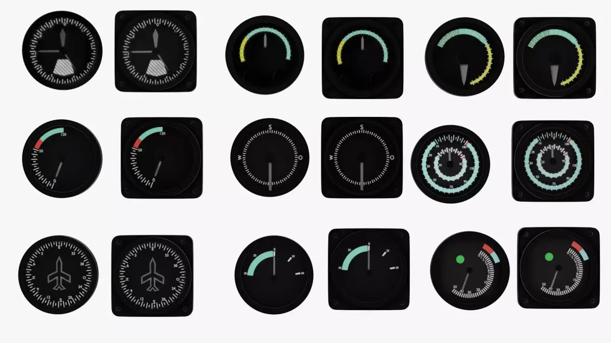Low Poly Realistic Tachometer for Cars and Aircraft Low-poly 3D model