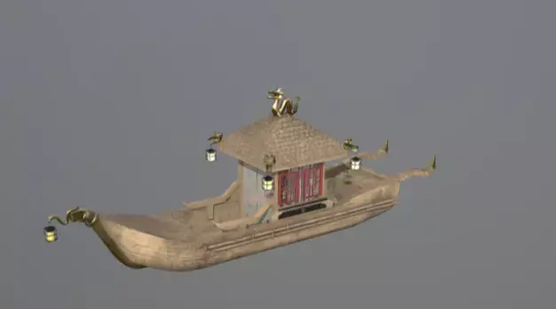 Ancient Chinese Fantasy House Boat 3D Model 3D model