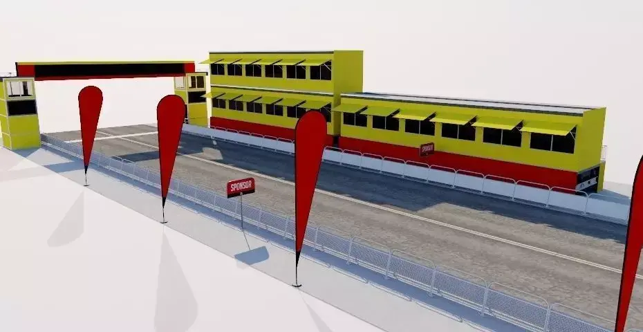 Finish line - Journalists boxes 3D model