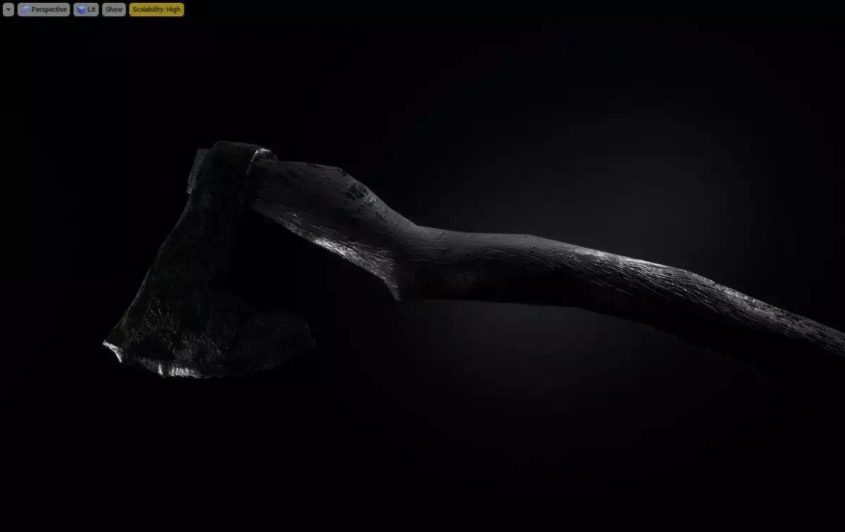 Rusty Old Medieval Horror Axe Low-poly 3D model