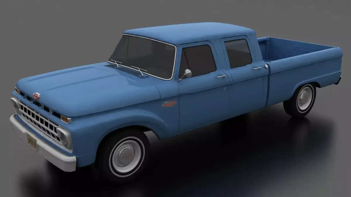 F-Series F-250 CrewCab Pickup 1965 Low-poly 3D model