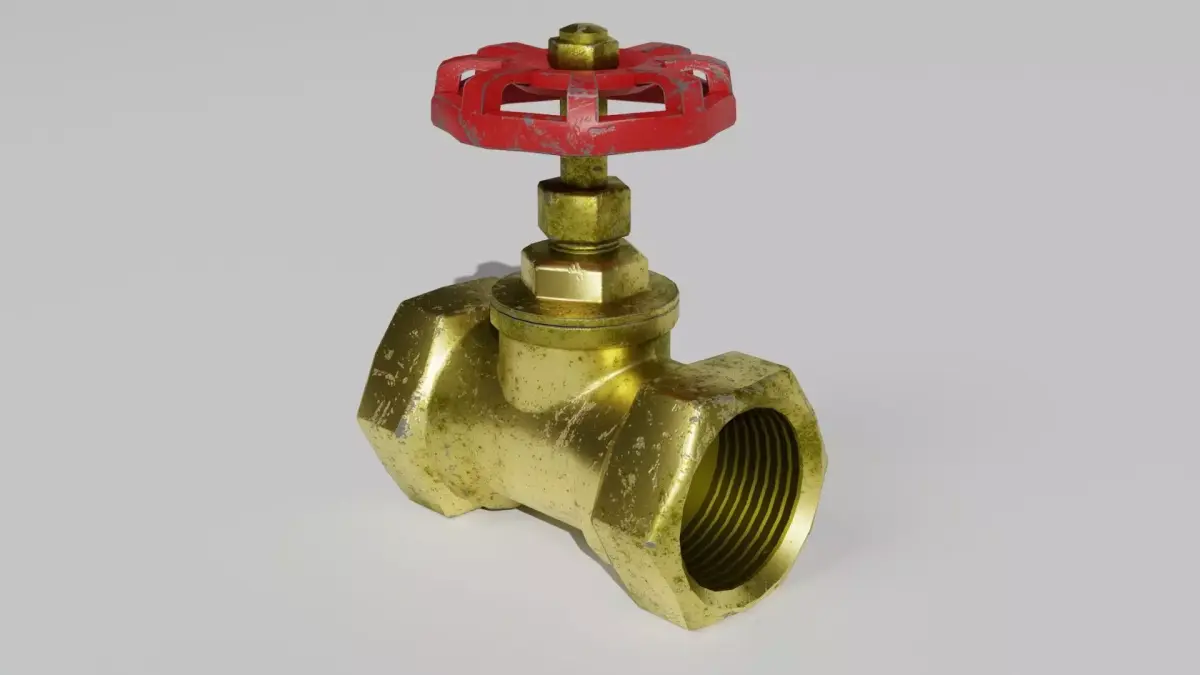 Bronze valve Free low-poly 3D model