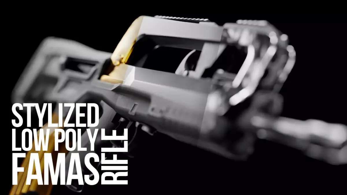 Low Poly FAMAS Rifle Low-poly 3D model