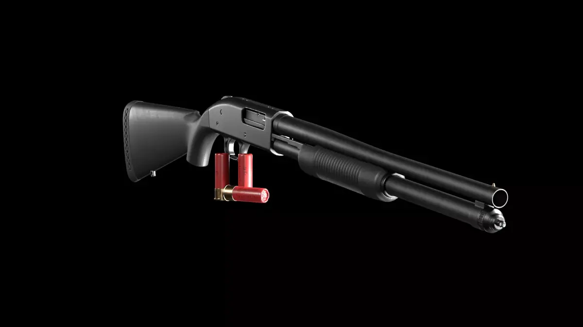 Shotgun Mossberg 590 9 shot Low-poly 3D model