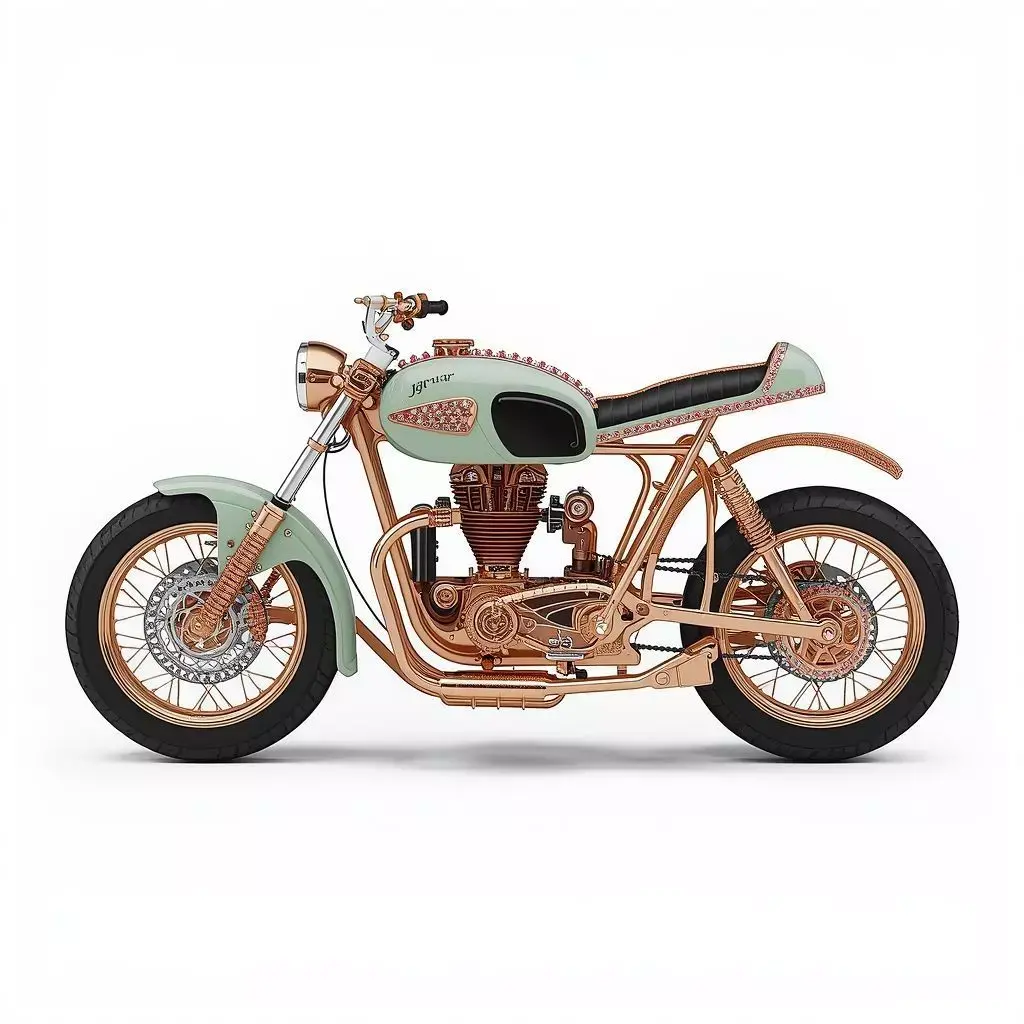 Motorcycle Luxury Jeweled Rose Gold and Jade  Racer Low-poly 3D model