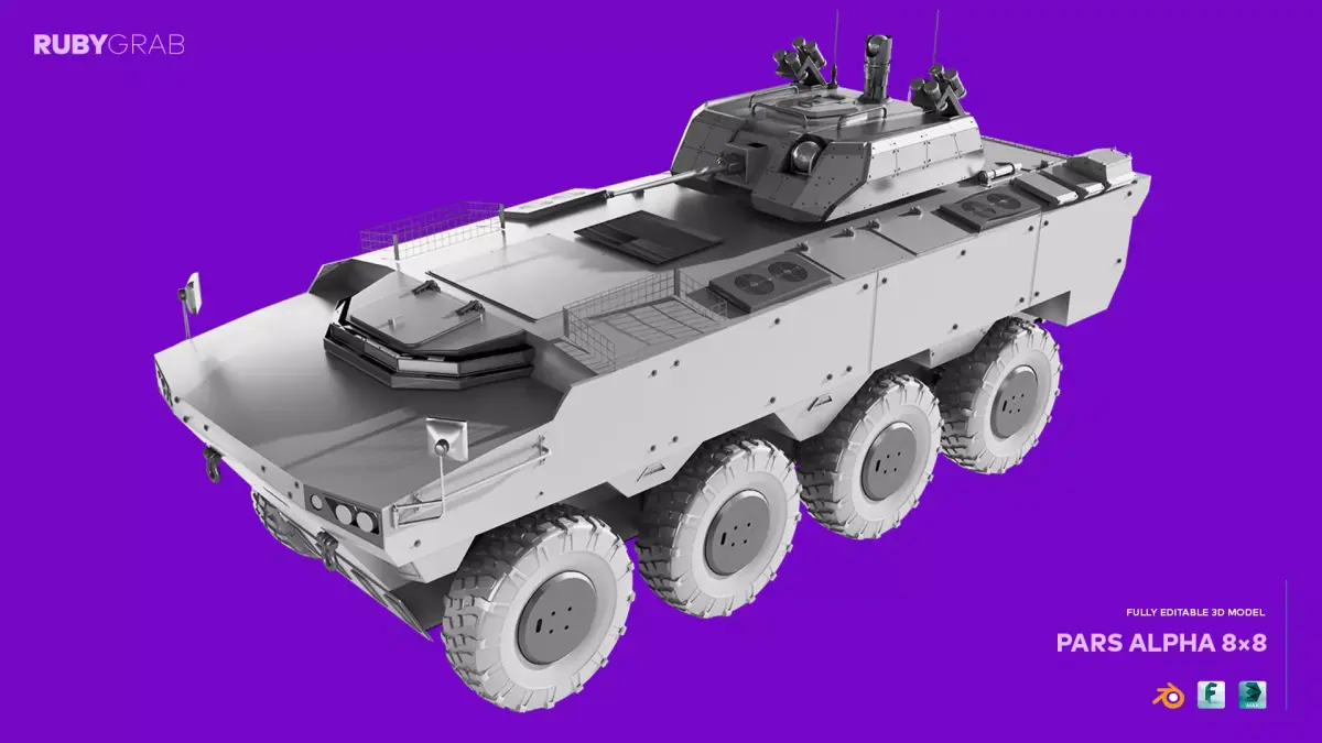 PARS ALPHA 8x8 Armoured Vehicle 3D model