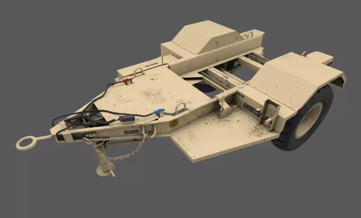 Power Generator Trailer  Low-poly 3D model