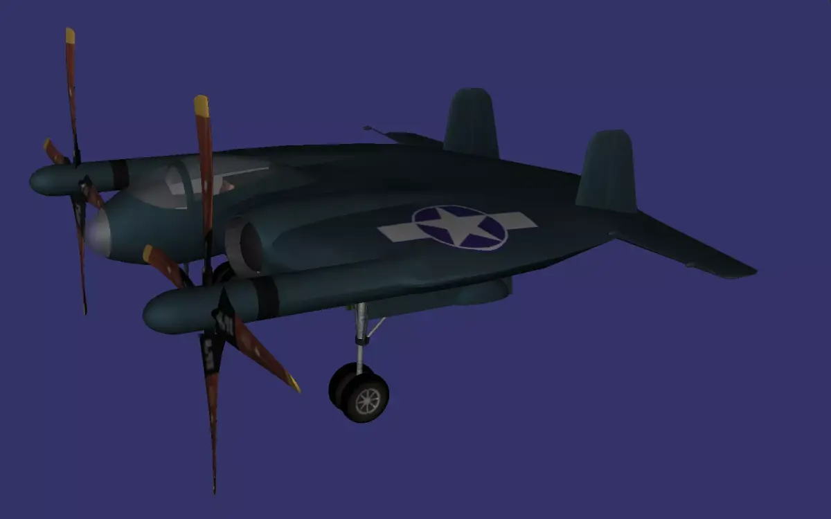 Vought XF5U Low-poly 3D model