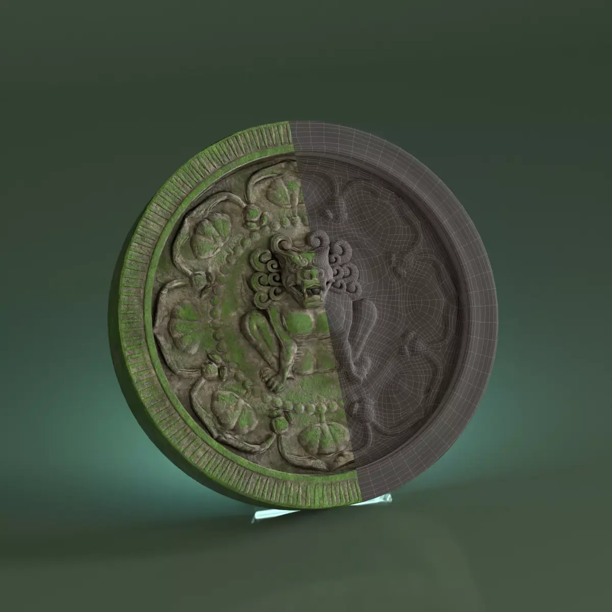 Korean Traditional Haetae Guardian Lion Roof Tile PBR 4K Low-poly 3D model