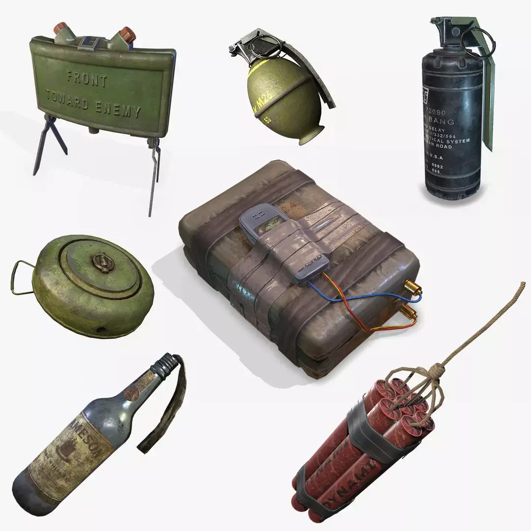 Explosive Collection book with cell phone inside Low-poly 3D model