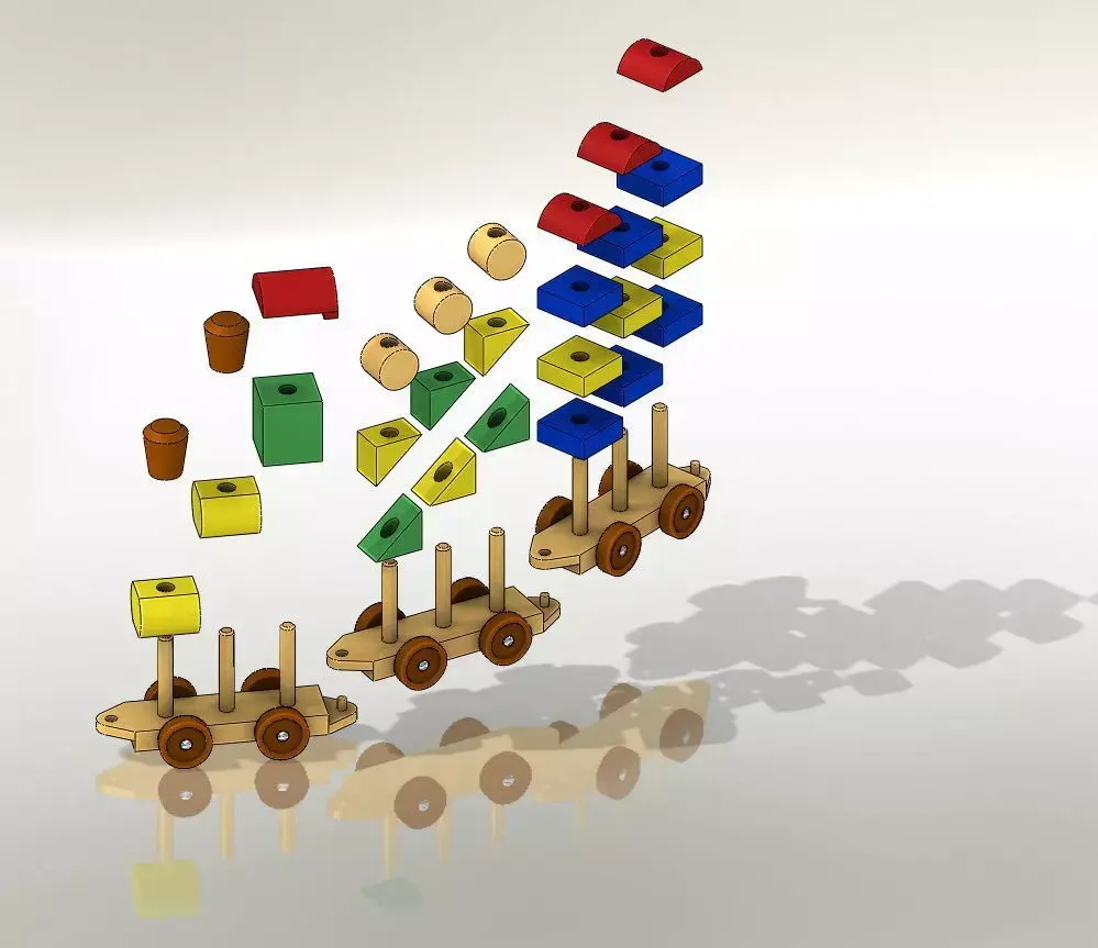 Train constructor for kids 3D print model