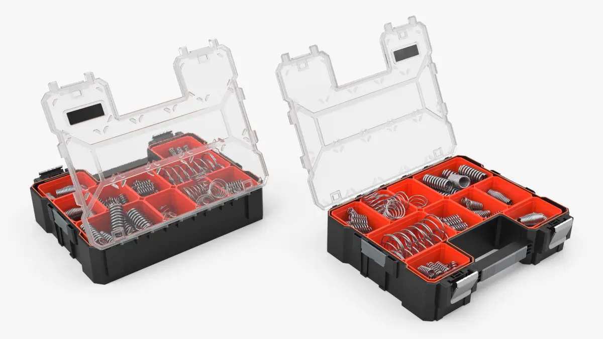 Coil Springs in Plastic Box 3D model