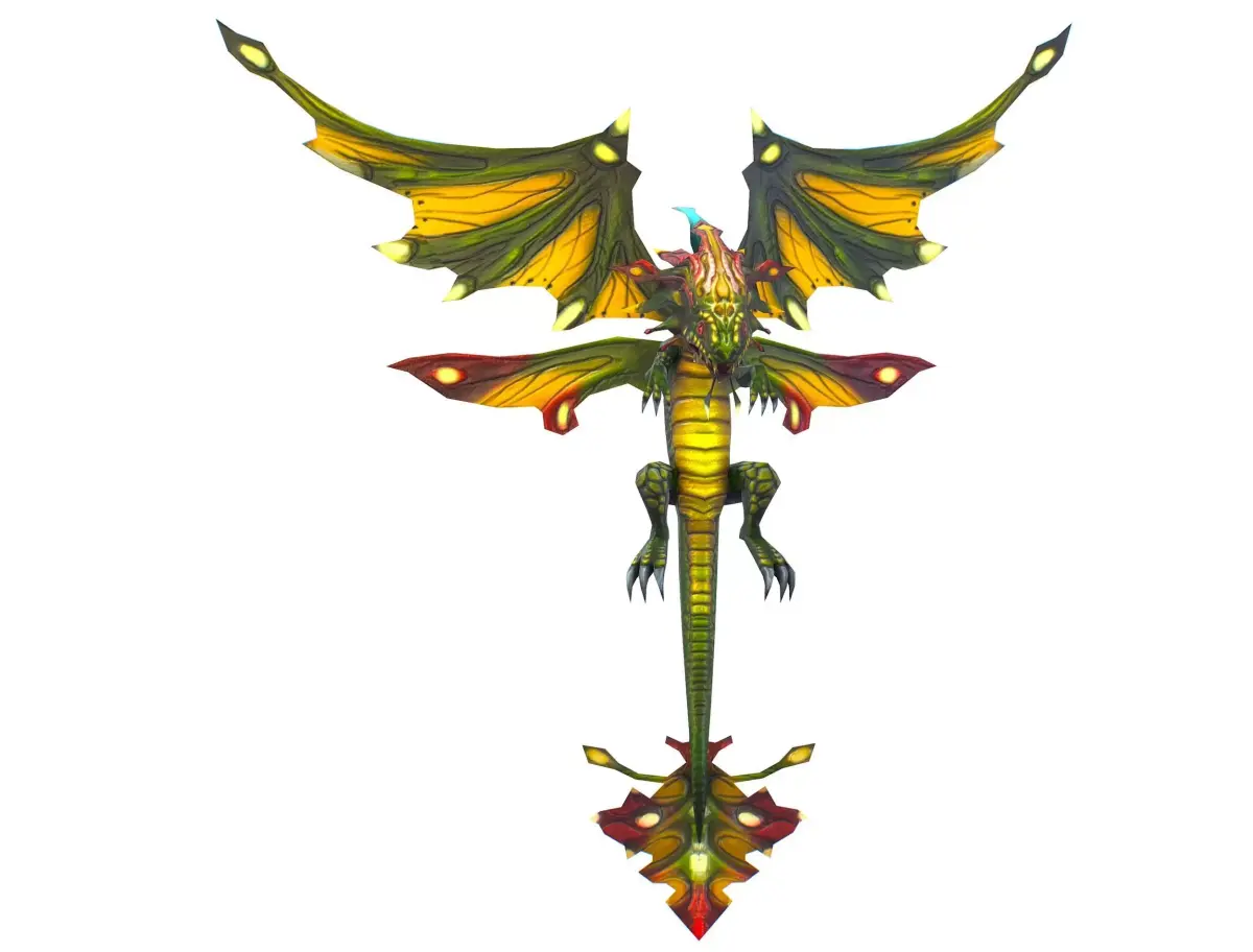 Low Poly Monster Green Young Winged Dragon 3D Model Low-poly 3D model