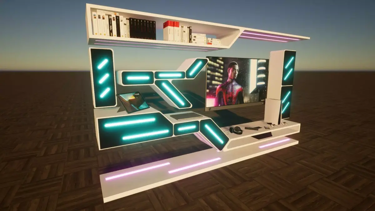 Estante de TV moderno estilo futurista Free 3D model