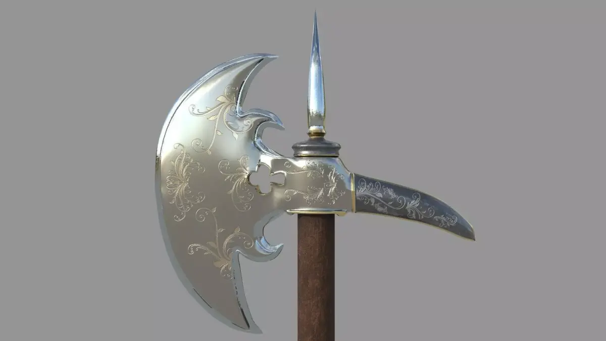 Medieval Halberd Low-poly 3D model buy