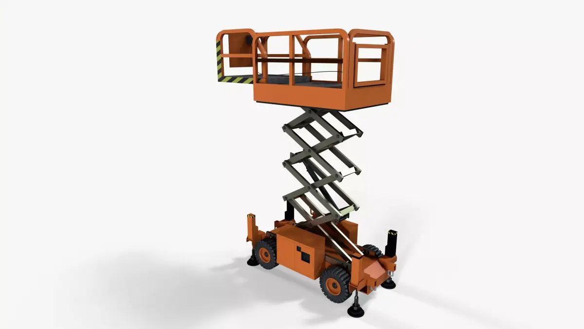 Electric Scissor Lift Low-poly 3D model