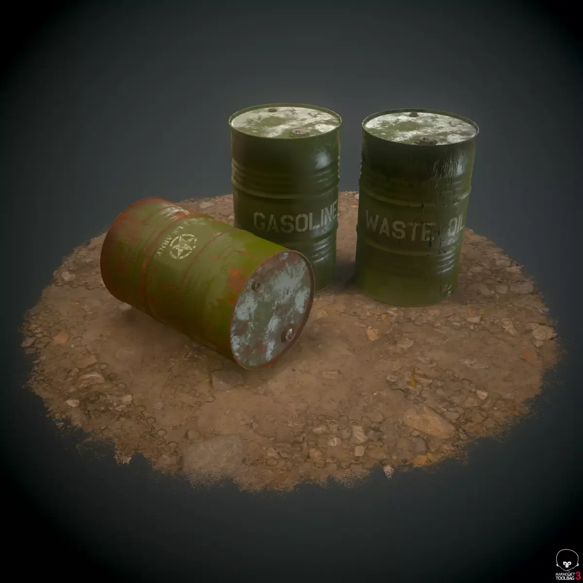 Military Barrel - PBR - Low-poly 3D model