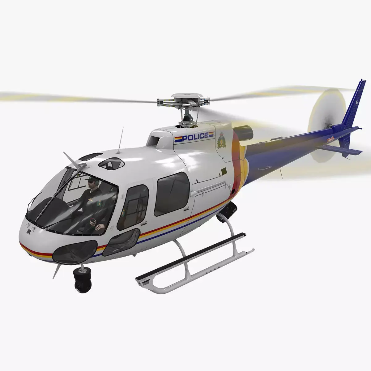 AS-350 Royal Canadian Mounted Police Animated Low-poly 3D model