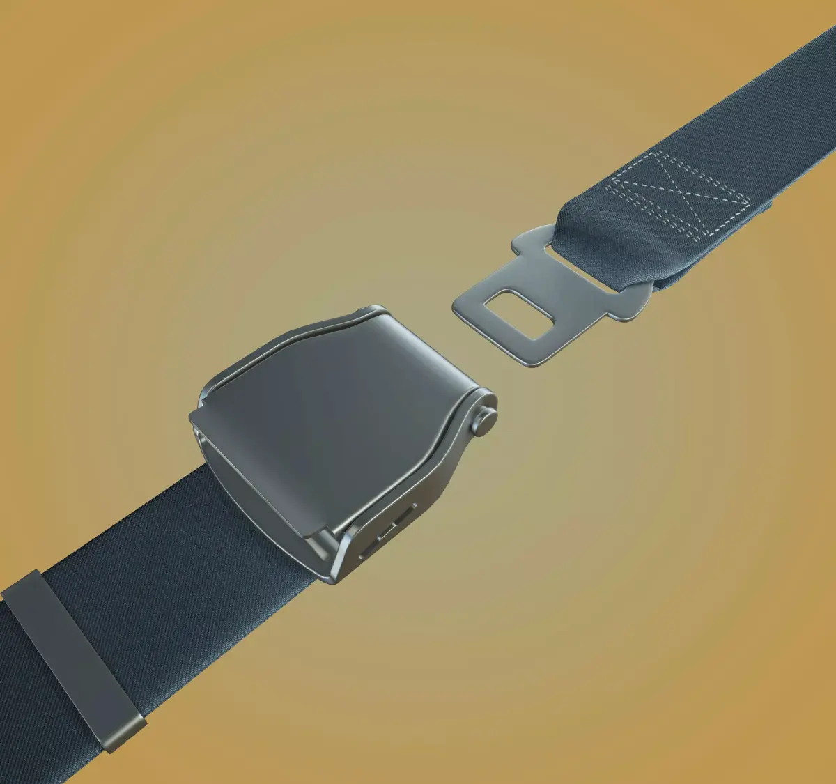 Aviation Seat belt 3D model