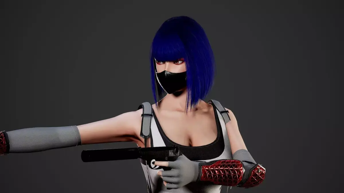 Secret Agent Girl - Game Ready Low-poly 3D model