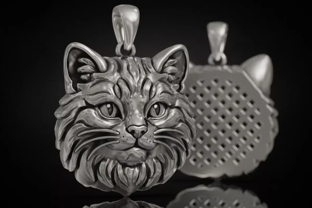Cat Face Charm Pendant  3D print model