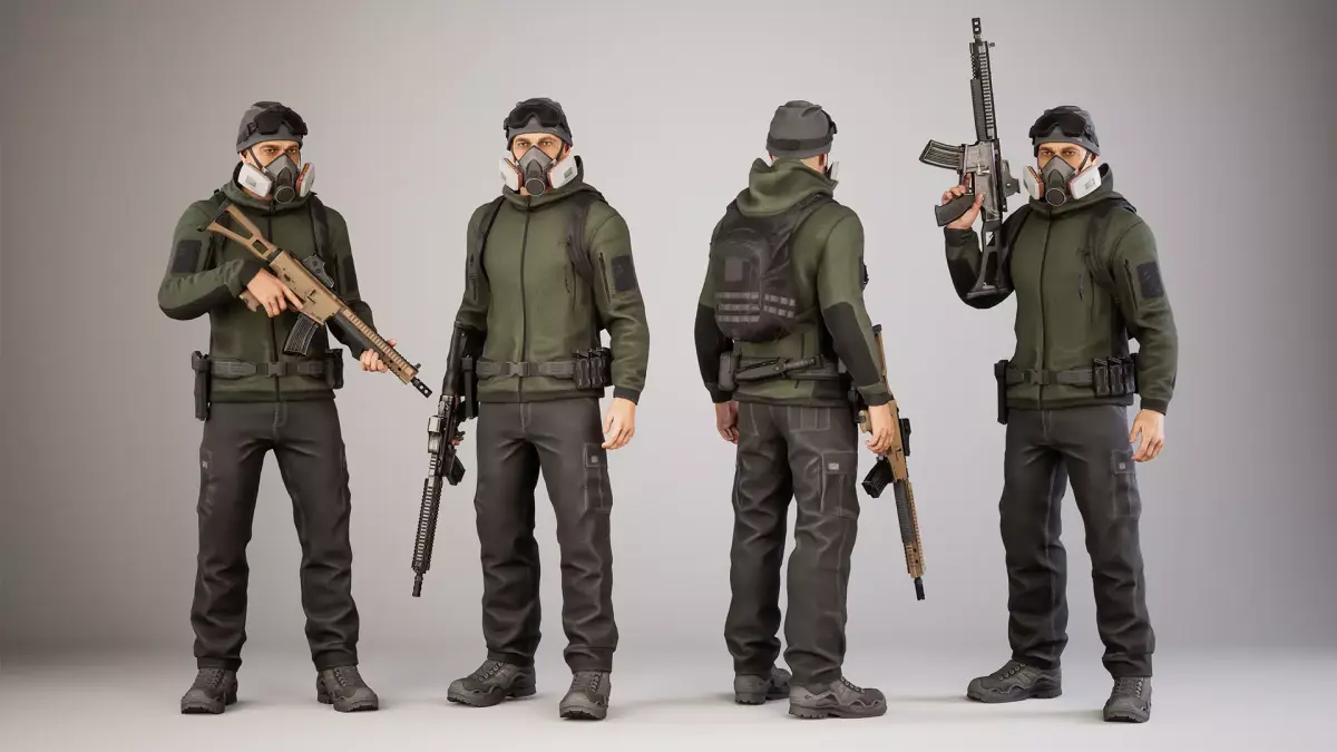 Casual Soldier 21 Low-poly 3D model