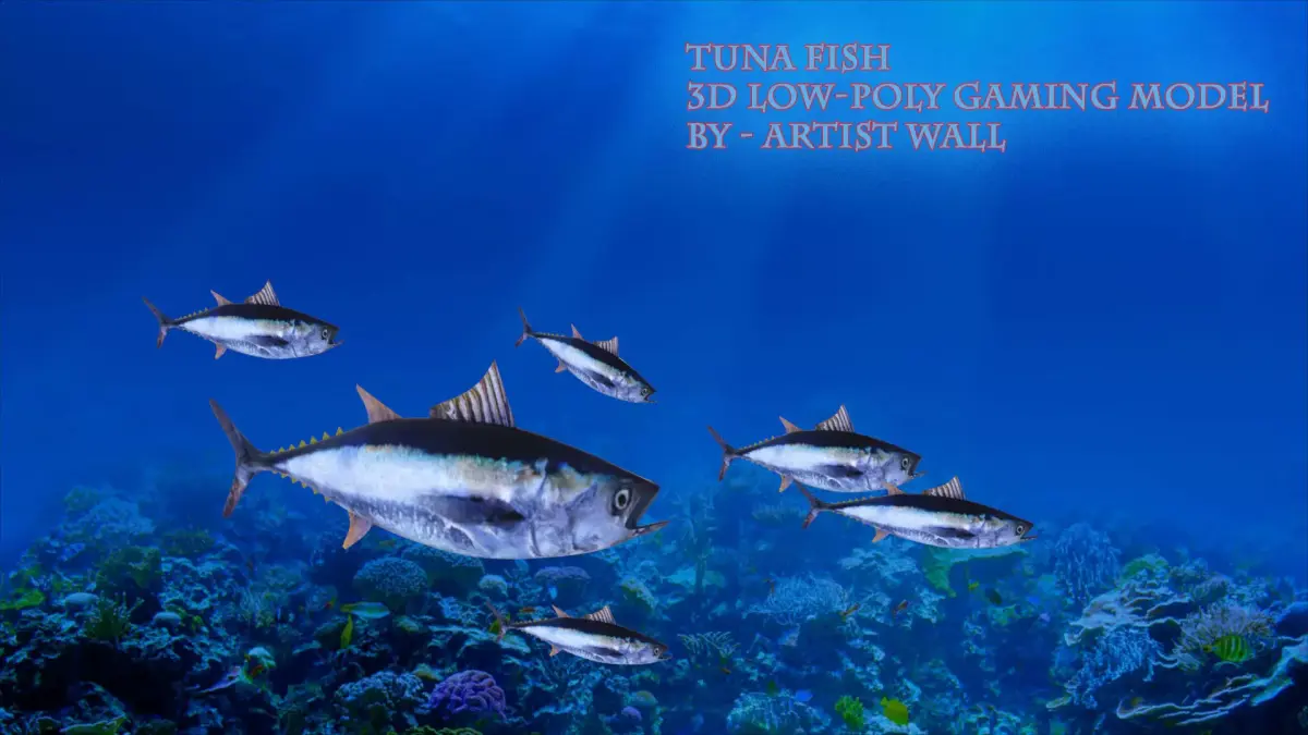 Tuna Fish Lowpoly 3D Gaming model  Low-poly 3D model