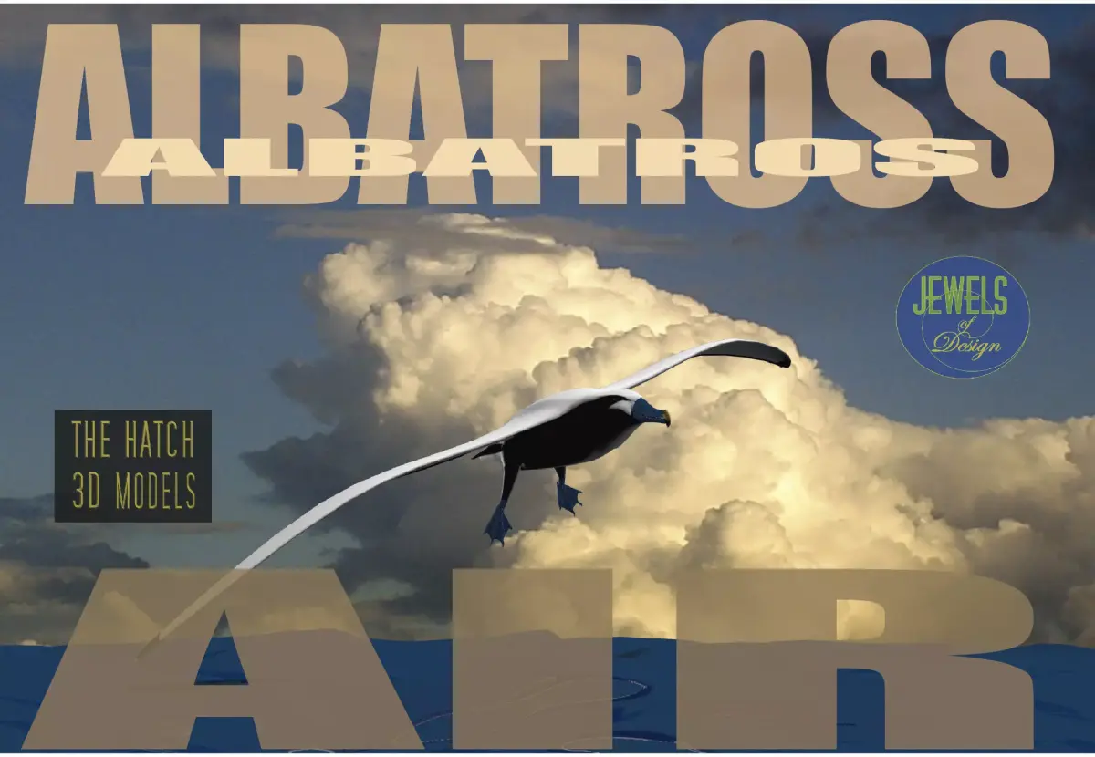 Albatross seagull Low-poly 3D model