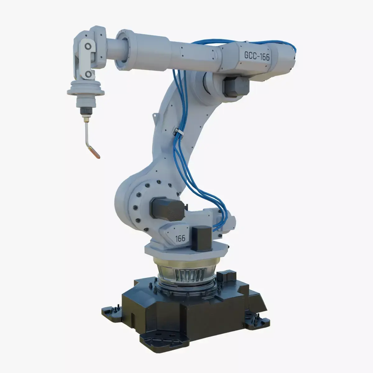 Industrial Welding Robot White Clean Low-poly 3D model