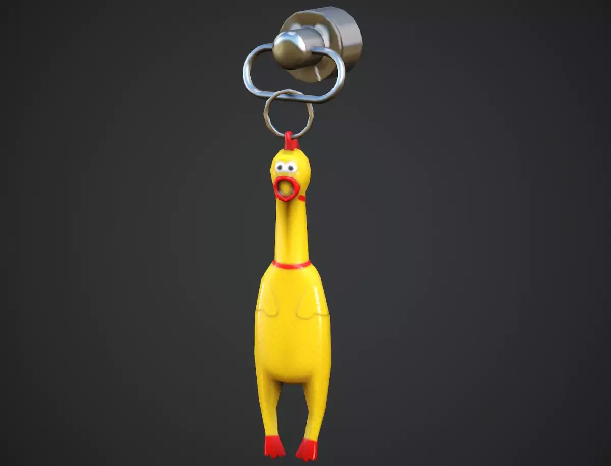 Screaming Chicken Weapon Charm - Low Poly Game Ready Low-poly 3D model