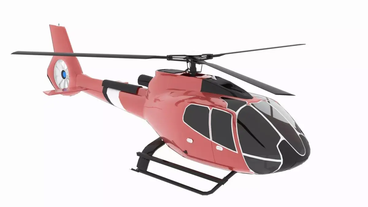 Helicopter H 130 Animated  Low-poly 3D model