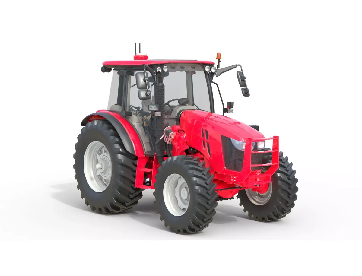 Farming Red Tractor  Low-poly 3D model