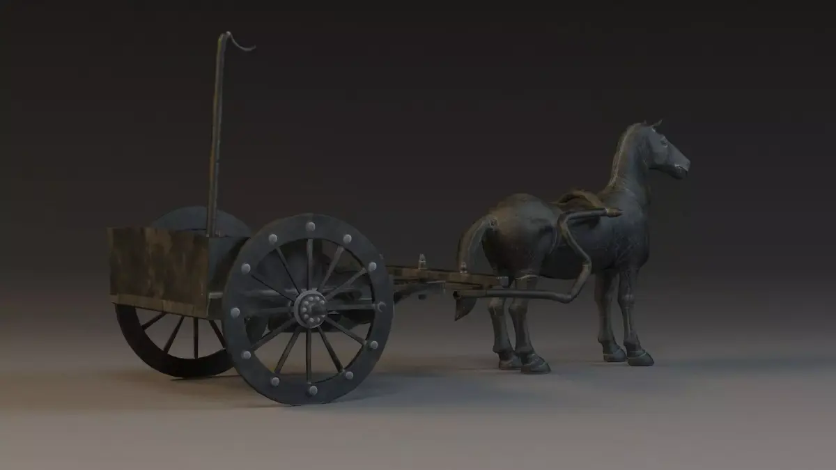 Statue Bronze Horse  sculpture coach equipage mammal 3D model