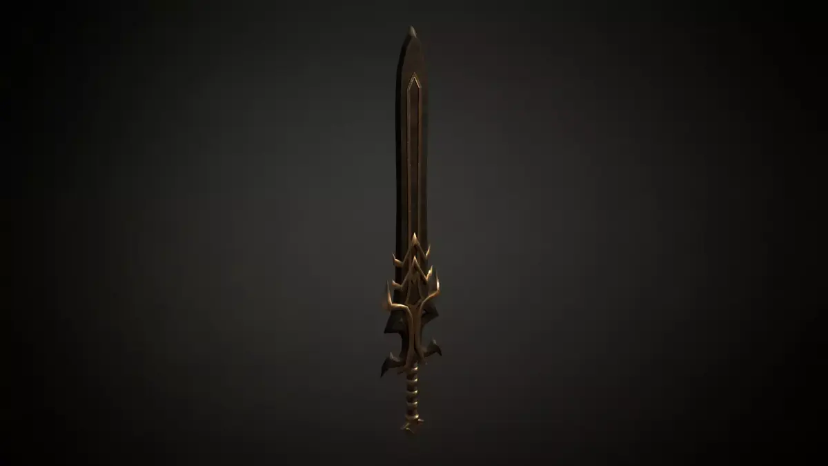 Medieval Evil Fantasy Sword Low-poly 3D model purchase