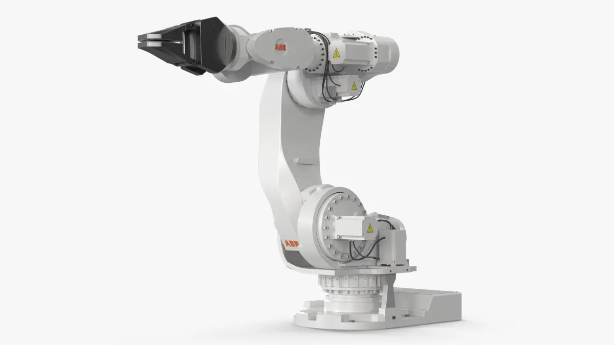 ABB 7600 Industrial Robot with Gripper White Rigged for Maya 3D model