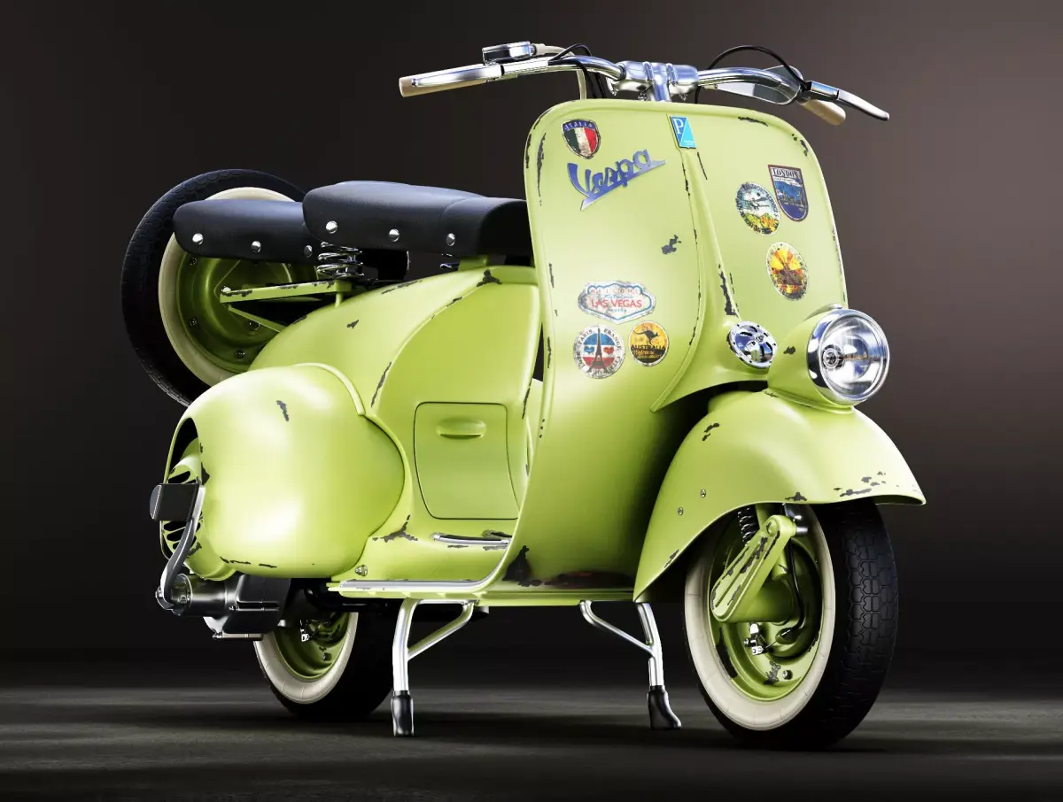 1946 Vespa Faro Basso Rust 3D model