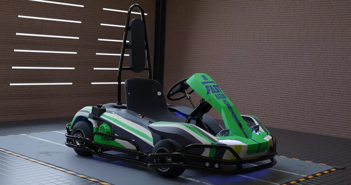 3D Petrol Powered Go- Kart with Roll Bar 3D model