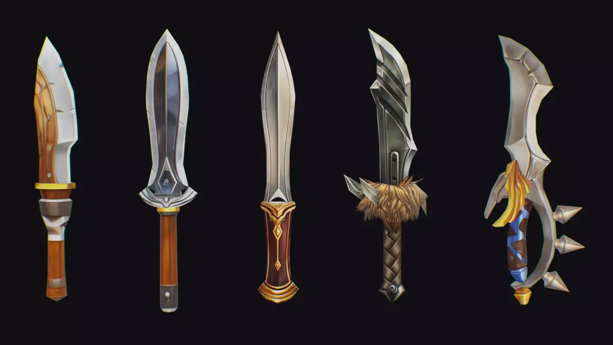 Dagger Edged Weapon Cartoon Medieval Melee Knife Iron Blade Low-poly 3D model purchase