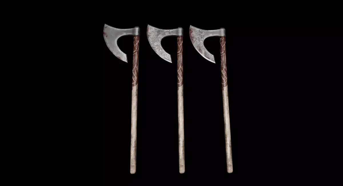 Viking Axe Pack-3 Low-poly 3D model