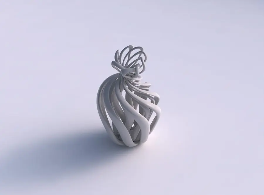 Vase double twisted with squeezed top part pimp up top 3D print model