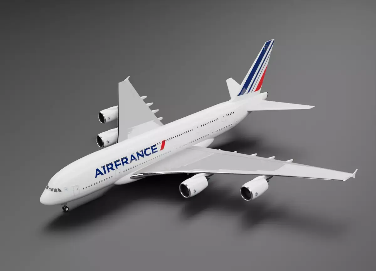 Airbus A380-800 with AirFrance Livery  3D model