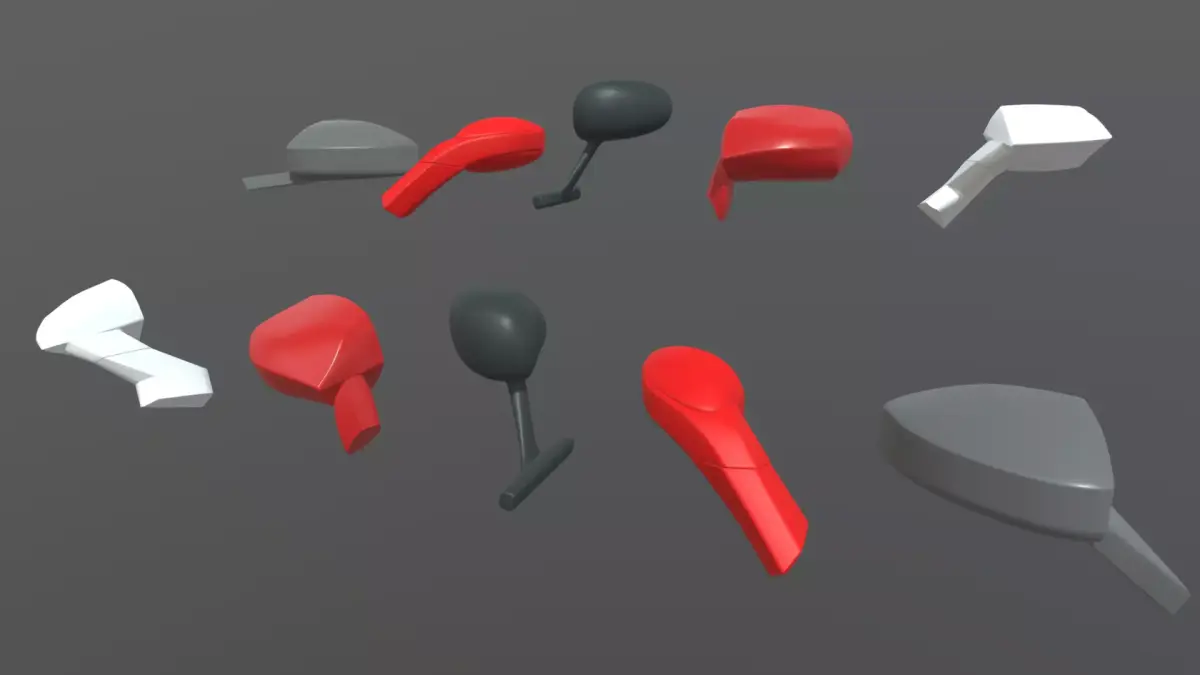 Car Side View Mirrors Low-poly 3D model